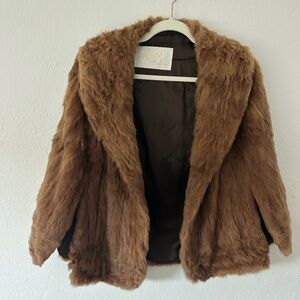 Vintage Fur Cape in Warm Brown